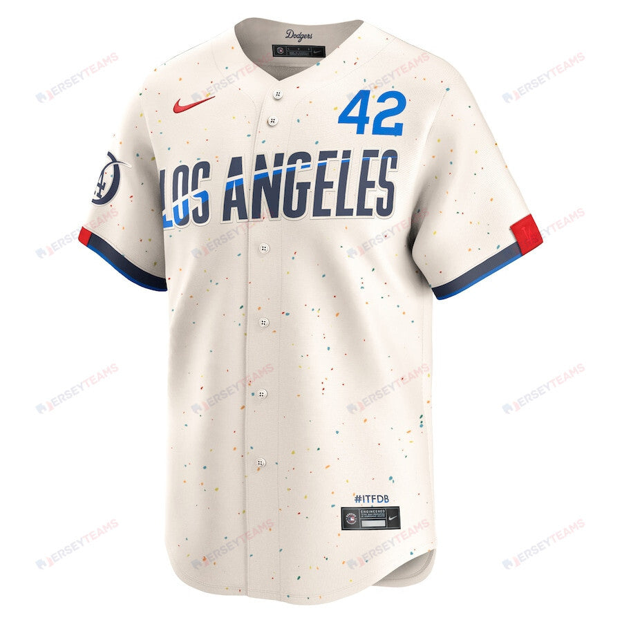 Jackie Robinson 42 Los Angeles Dodgers 2024 City Connect Limited Men Jersey - Cream