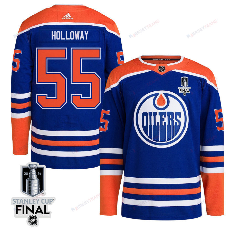 Dylan Holloway 55 Edmonton Oilers 2024 STANLEY CUP Final Home Primegreen Jersey - Men, Royal