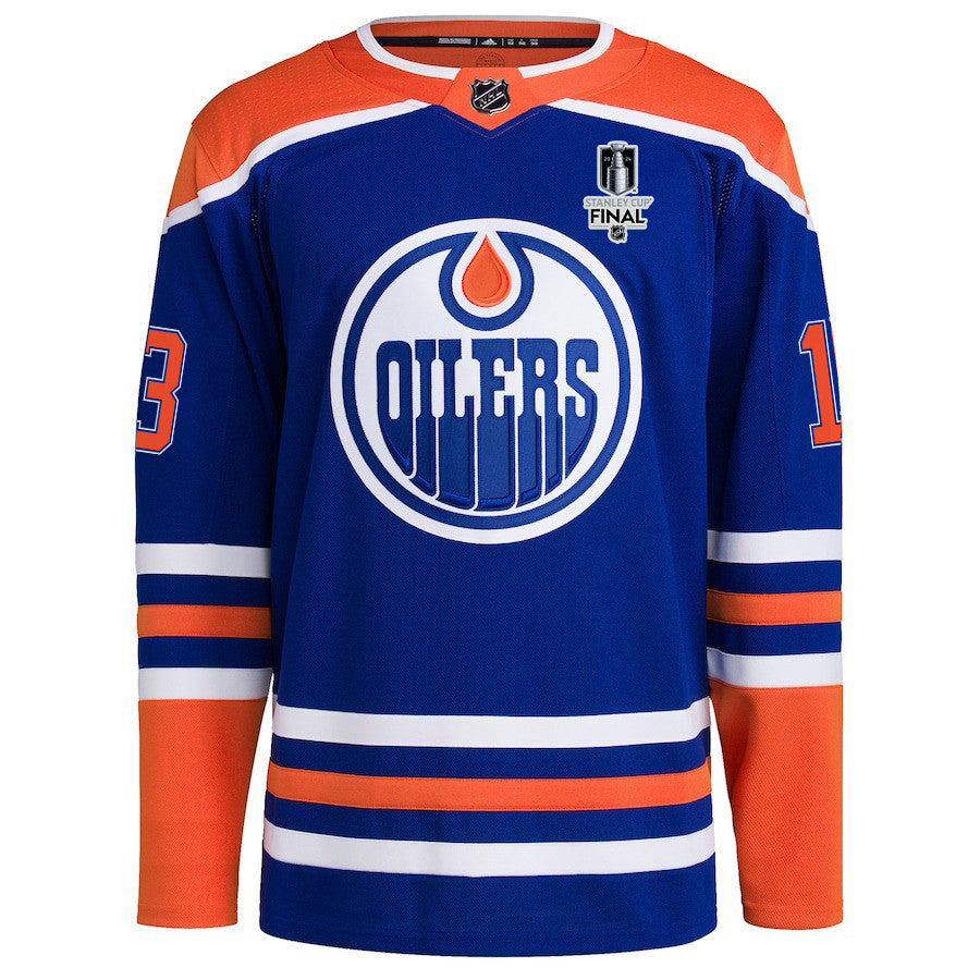 Mattias Janmark 13 Edmonton Oilers 2024 STANLEY CUP Final Home Primegreen Jersey - Men, Royal