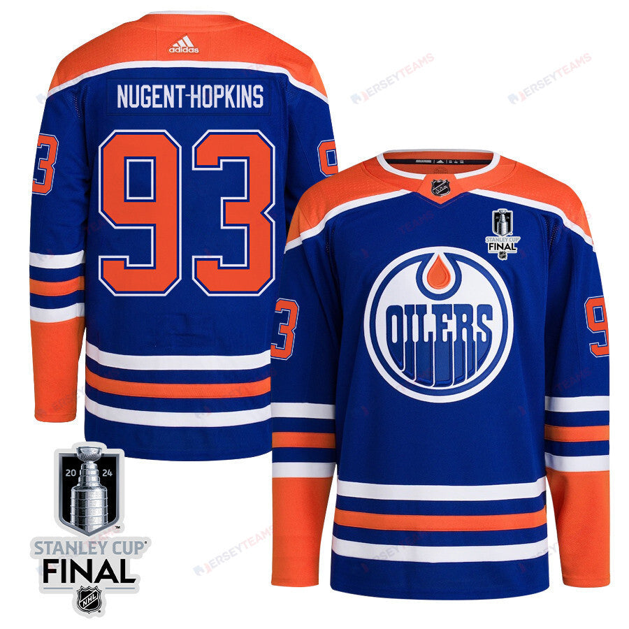 Ryan Nugent-Hopkins 93 Edmonton Oilers 2024 STANLEY CUP Final Home Primegreen Jersey - Men, Royal