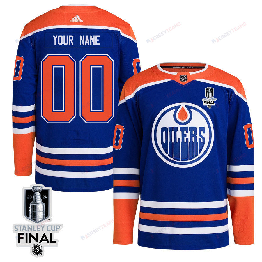 Edmonton Oilers 2024 STANLEY CUP Final Home Primegreen Jersey Customized - Men, Royal