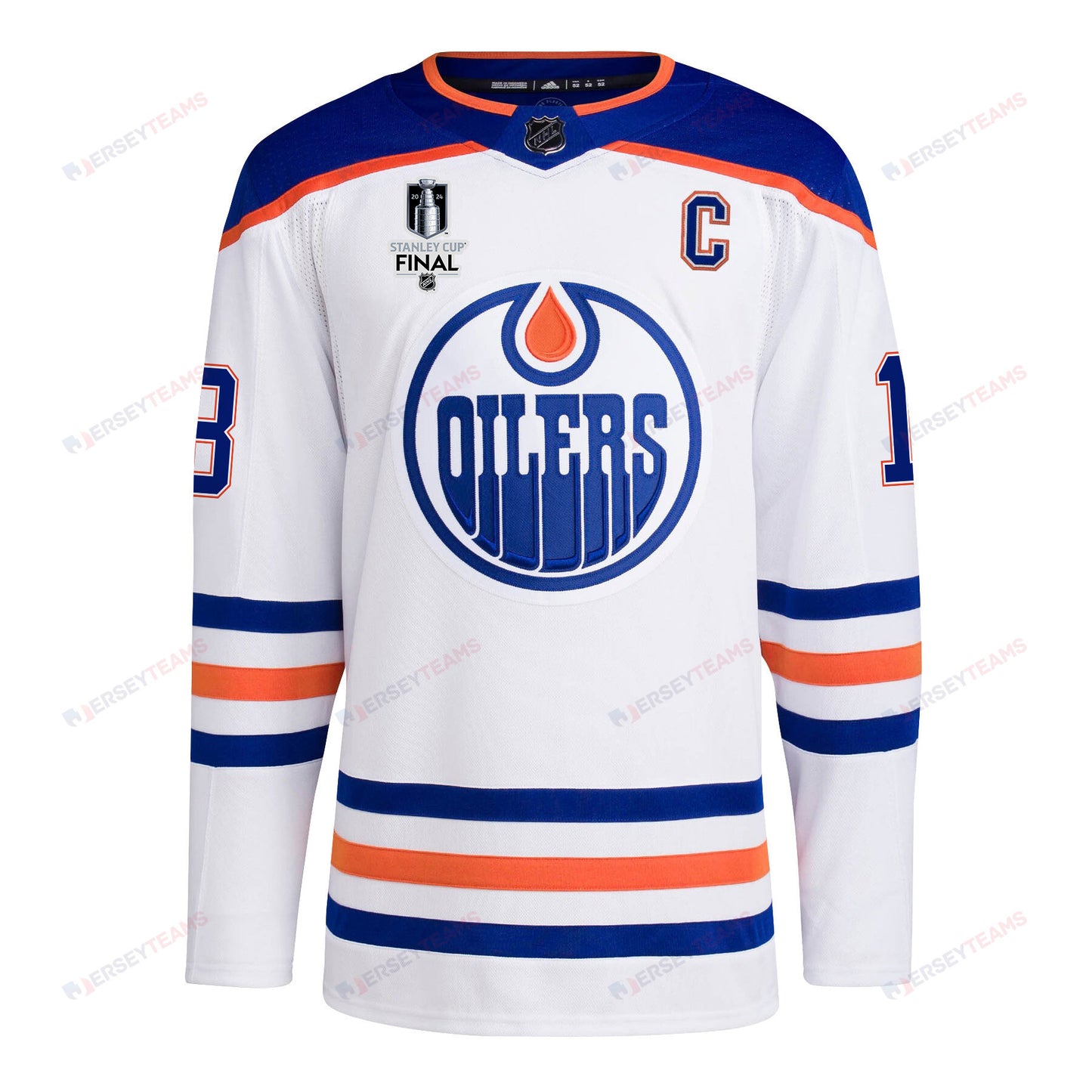 Zach Hyman 18 Edmonton Oilers 2024 STANLEY CUP Final Away Jersey - Men, White