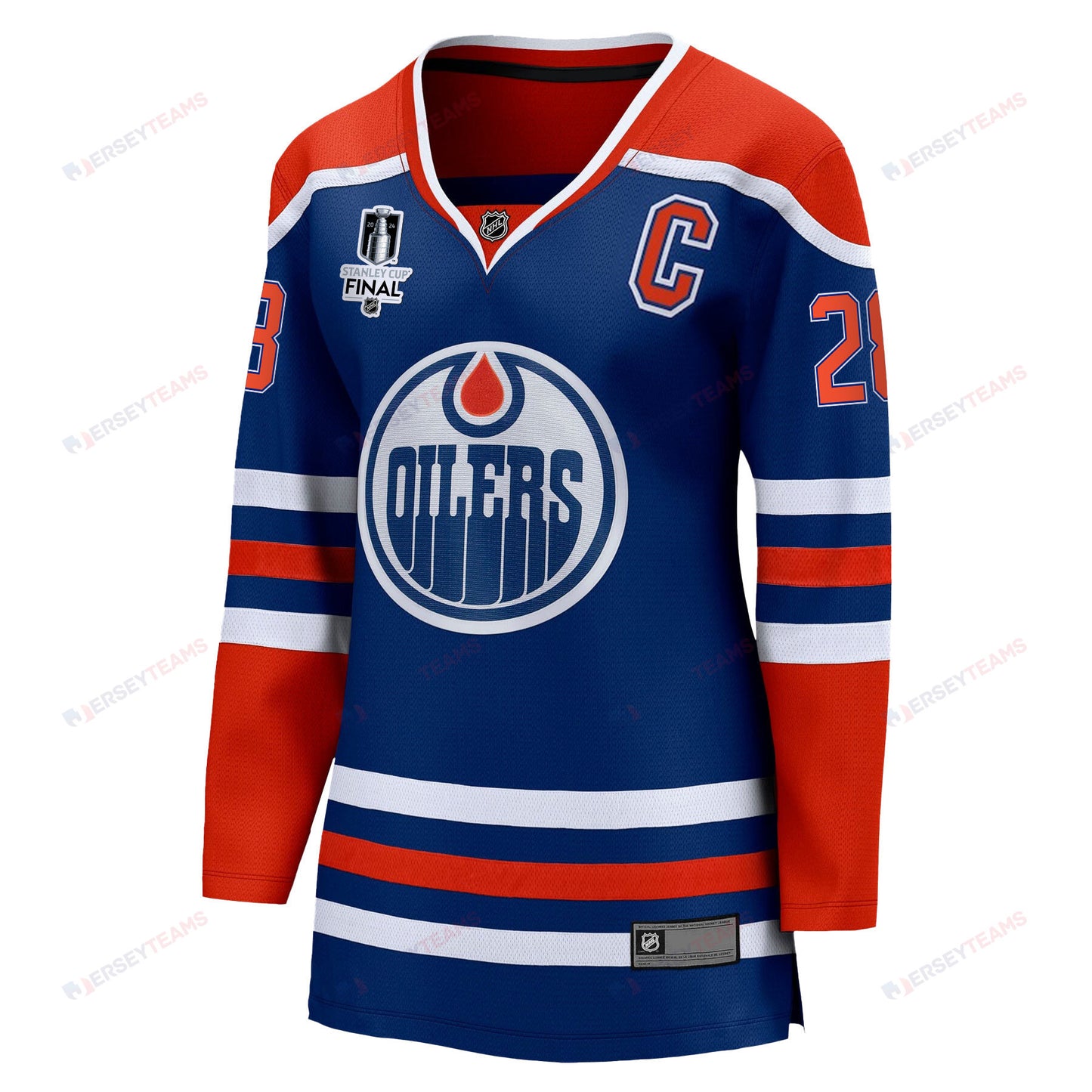 Connor Brown 28 Edmonton Oilers 2024 STANLEY CUP Final Women's Home Jersey - Royal
