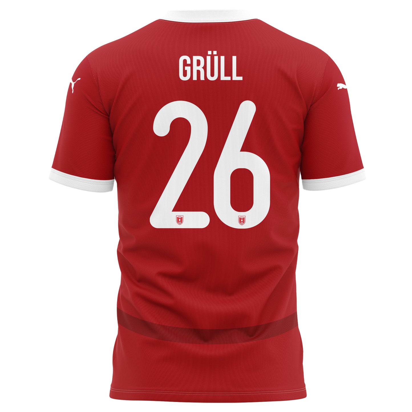 Marco Grüll 26 Austria National Team 2024/25 Home Kits AOP T-shirt - Red