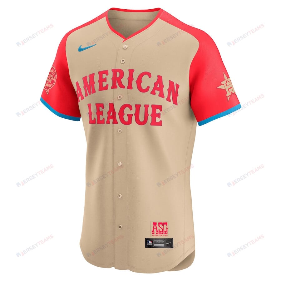 Jose Altuve 27 American League 2024 All-Star Game Elite Player Men Jersey - Cream