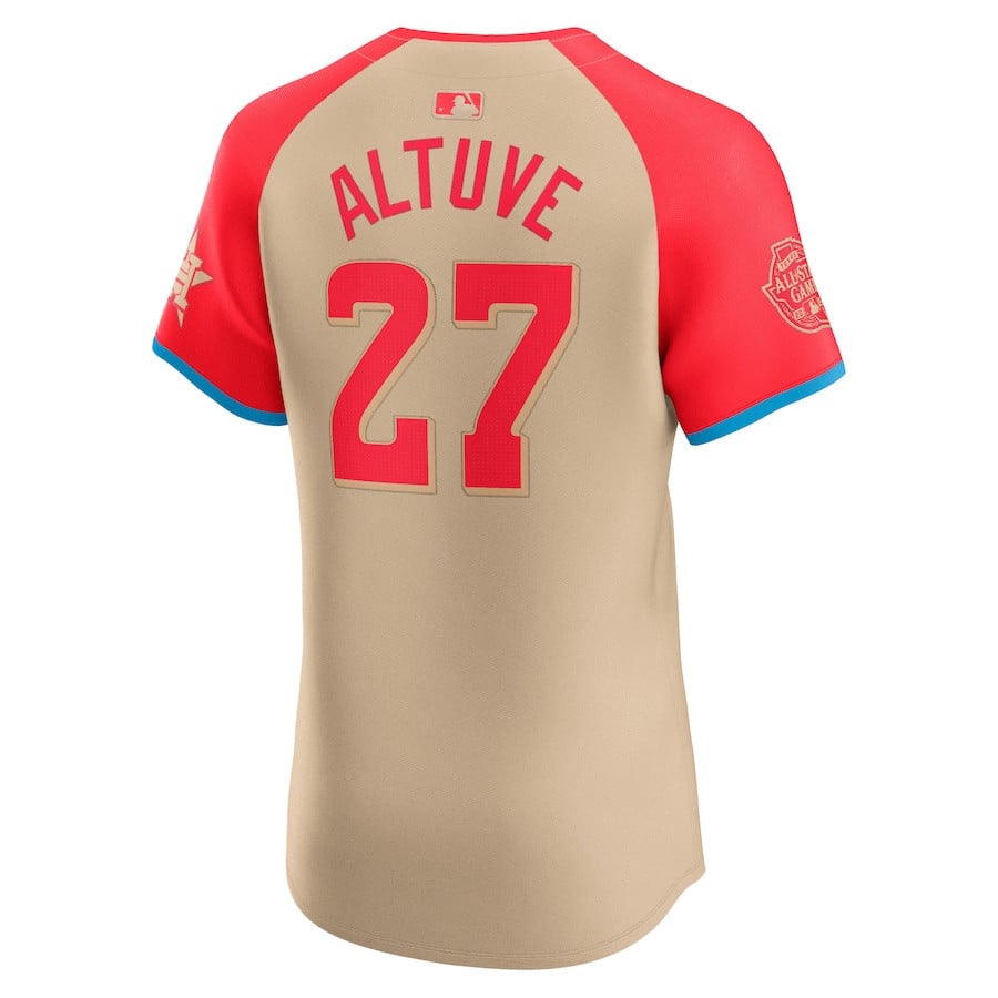 Jose Altuve 27 American League 2024 All-Star Game Elite Player Men Jersey - Cream