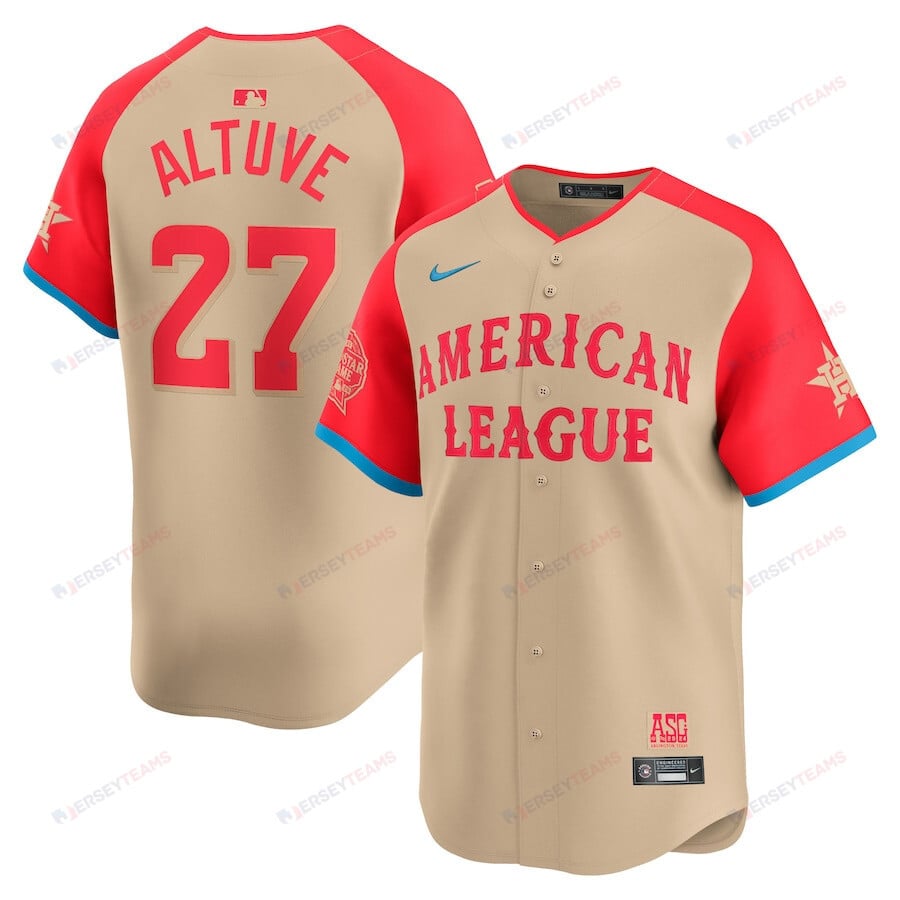 Jose Altuve 27 American League 2024 All-Star Game Limited Player Men Jersey - Cream