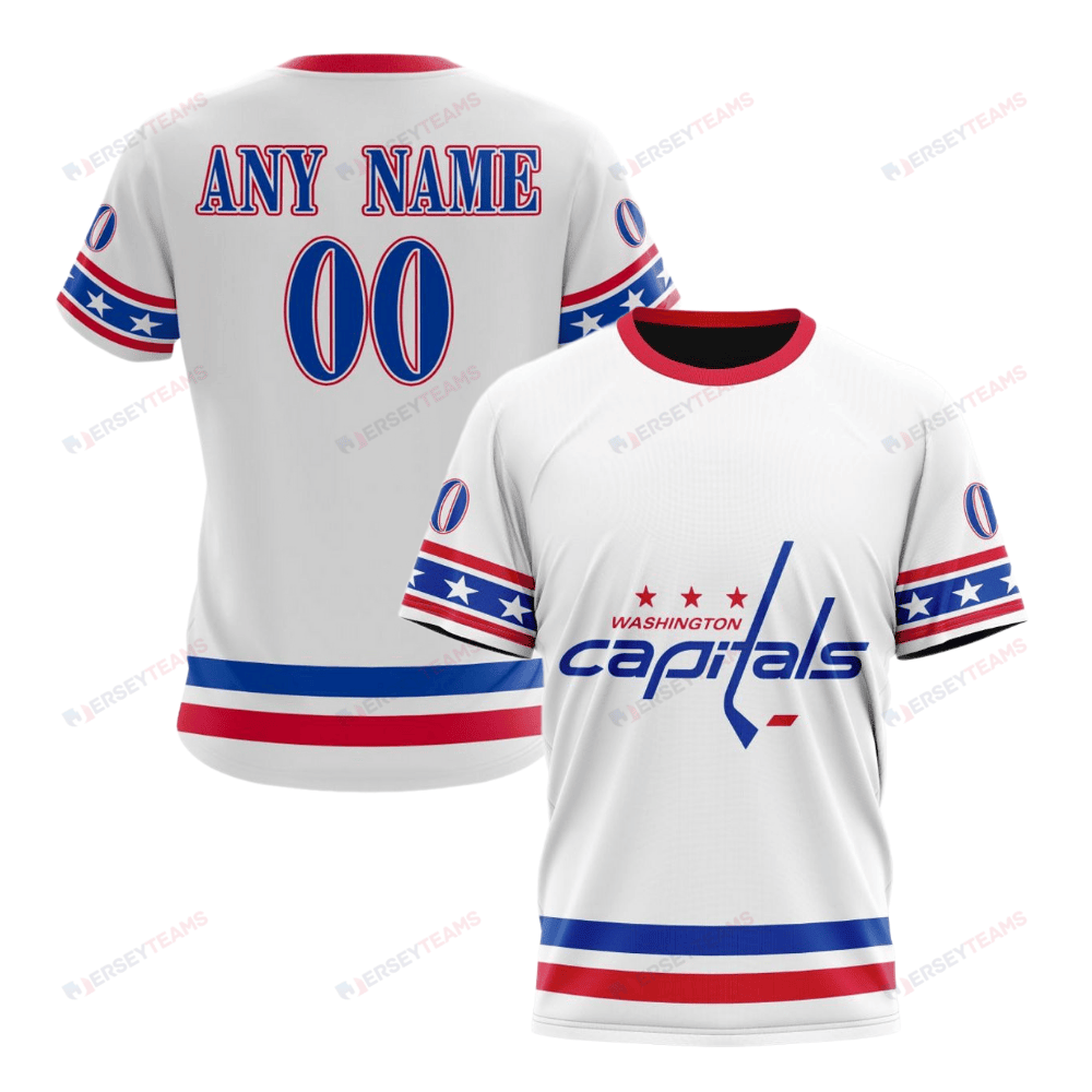 Washington Capitals Special Whiteout Design Custom AOP T-Shirt - White