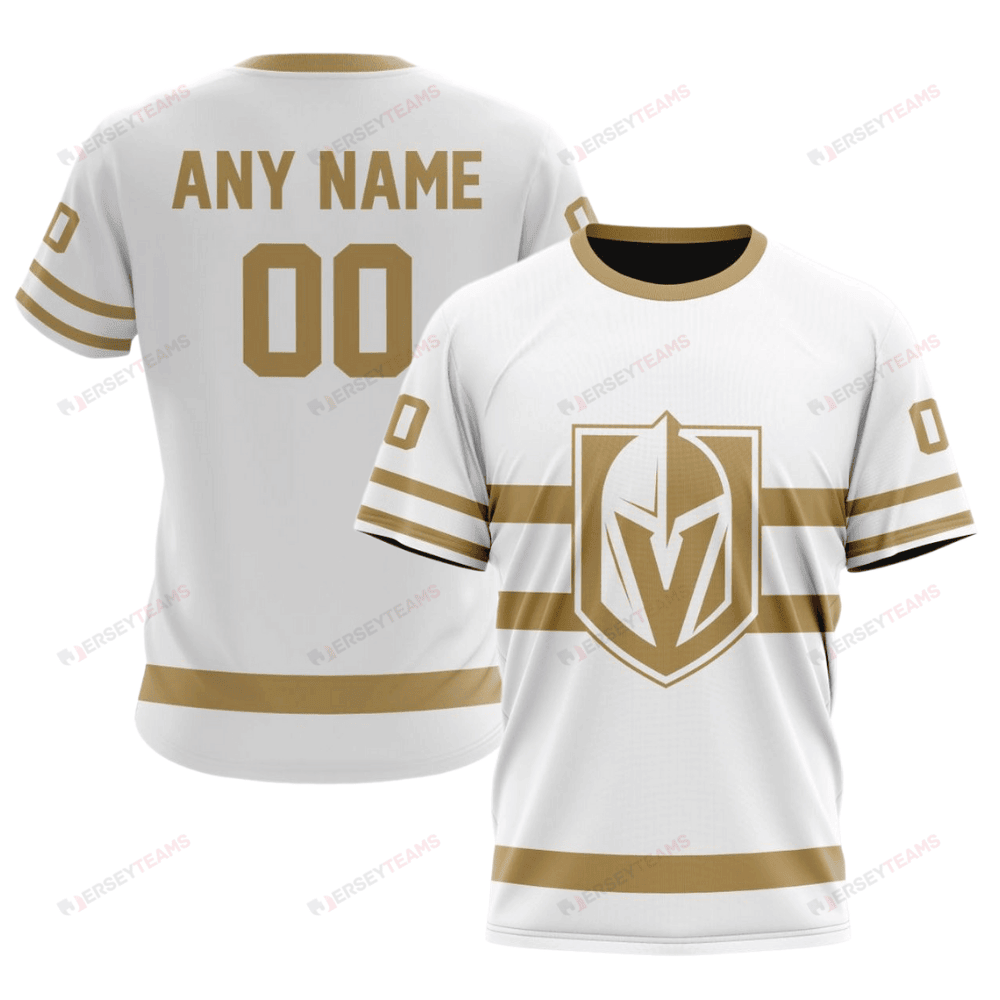 Vegas Golden Knights Special Whiteout Design Custom AOP T-Shirt - White