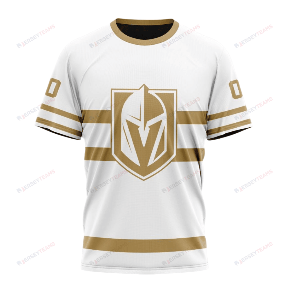 Vegas Golden Knights Special Whiteout Design Custom AOP T-Shirt - White