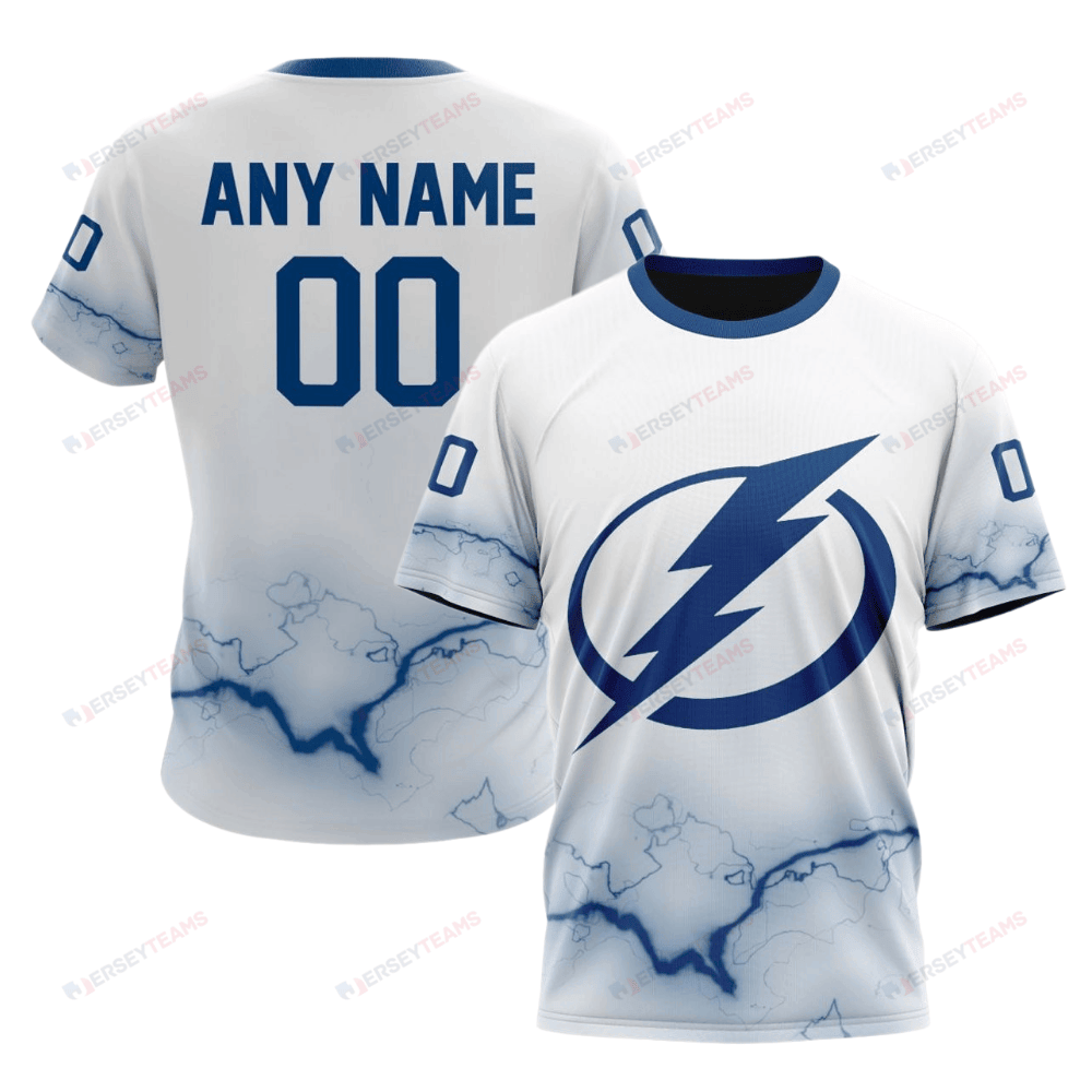 Tampa Bay Lightning Special Whiteout Design Custom AOP T-Shirt - White
