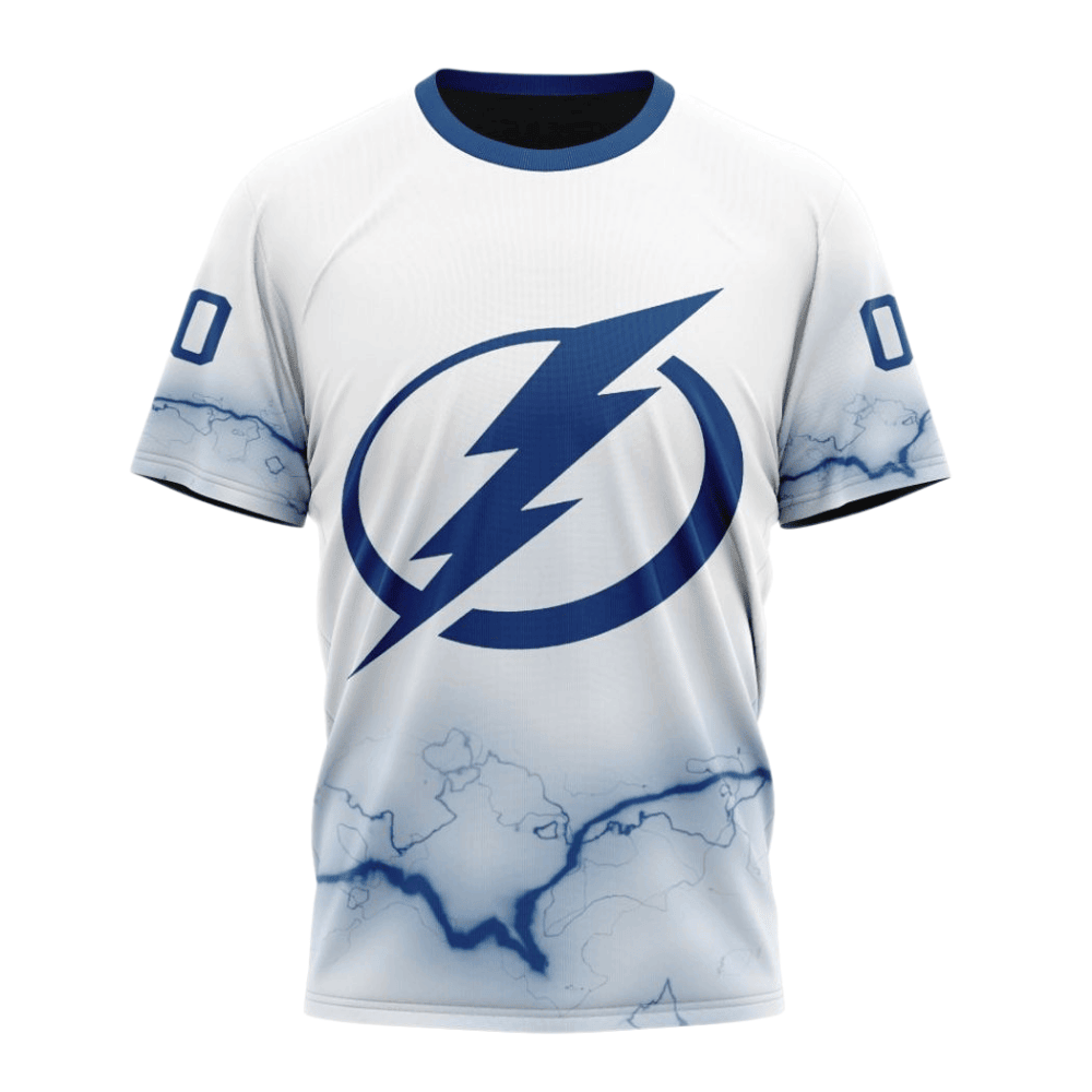Tampa Bay Lightning Special Whiteout Design Custom AOP T-Shirt - White