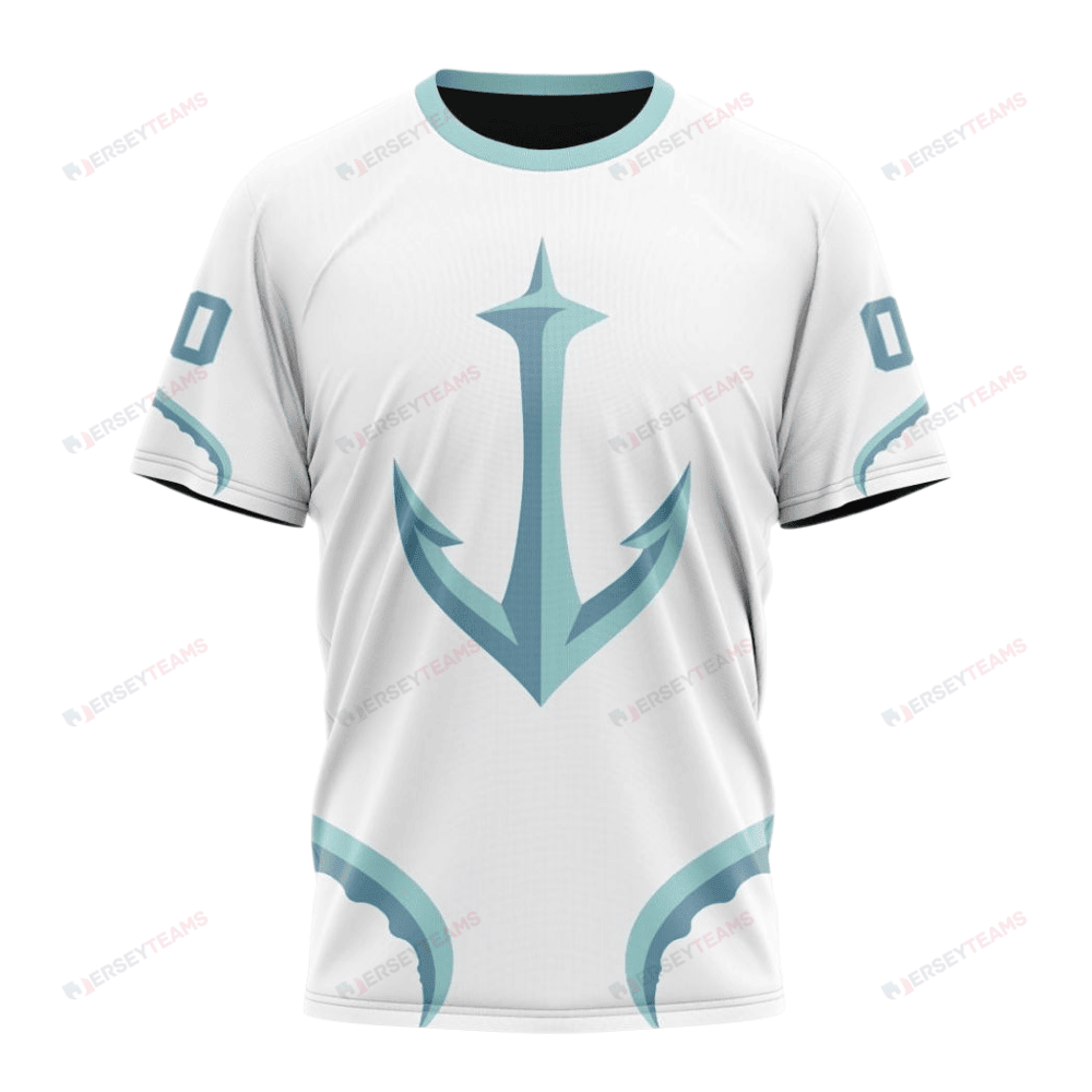 Seattle Kraken Special Whiteout Design Custom AOP T-Shirt - White