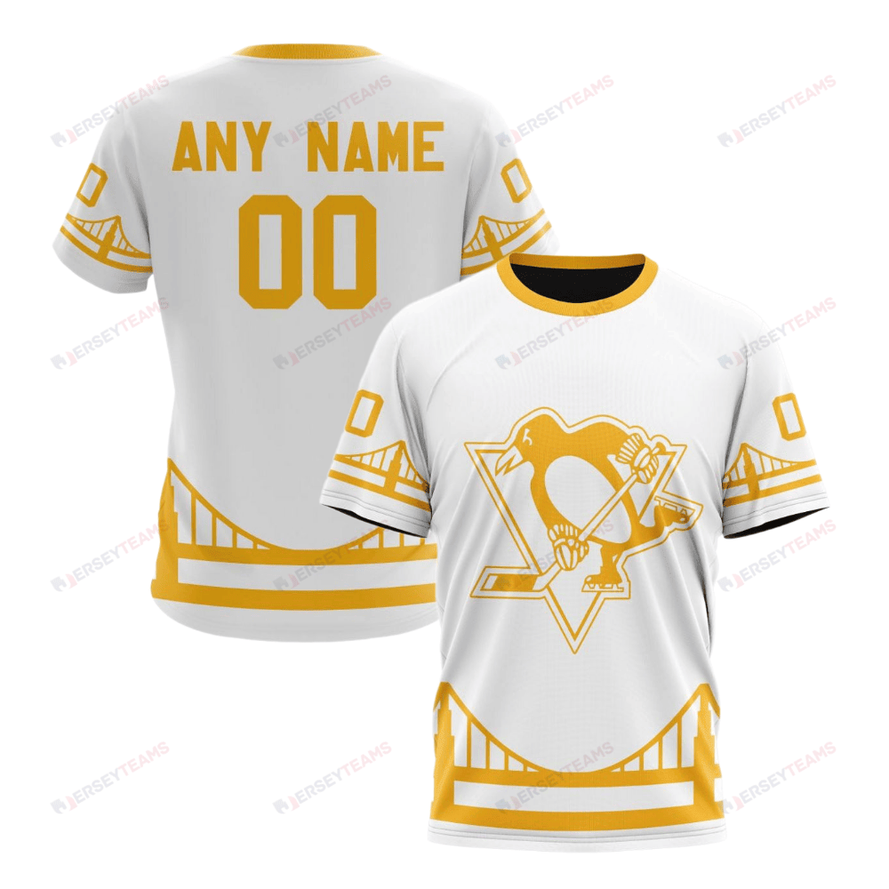 Pittsburgh Penguins Special Whiteout Design Custom AOP T-Shirt - White