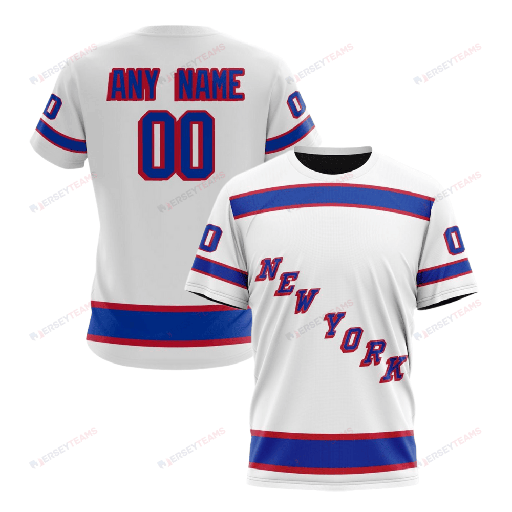 New York Rangers Special Whiteout Design Custom AOP T-Shirt - White