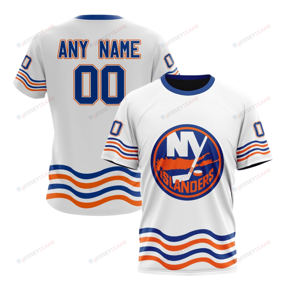 New York Islanders Special Whiteout Design Custom AOP T-Shirt - White
