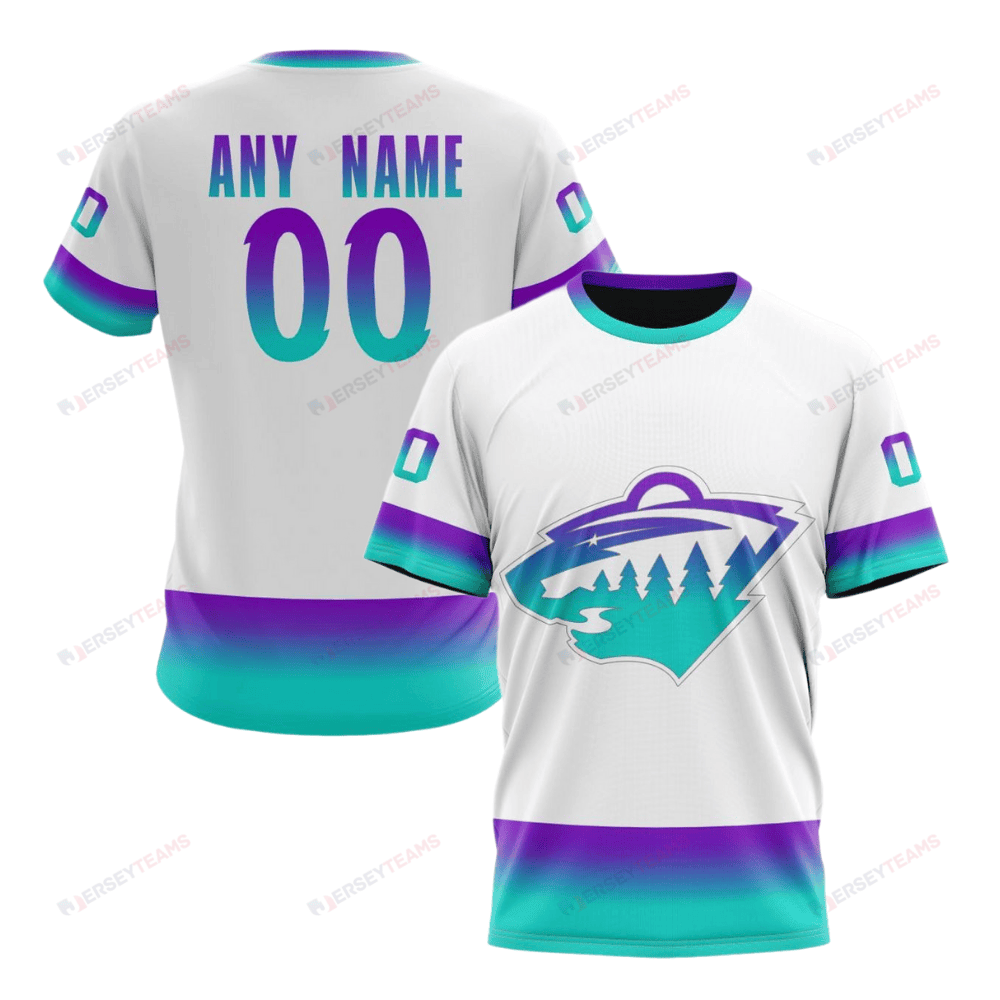 Minnesota Wild Special Whiteout Design Custom AOP T-Shirt - White
