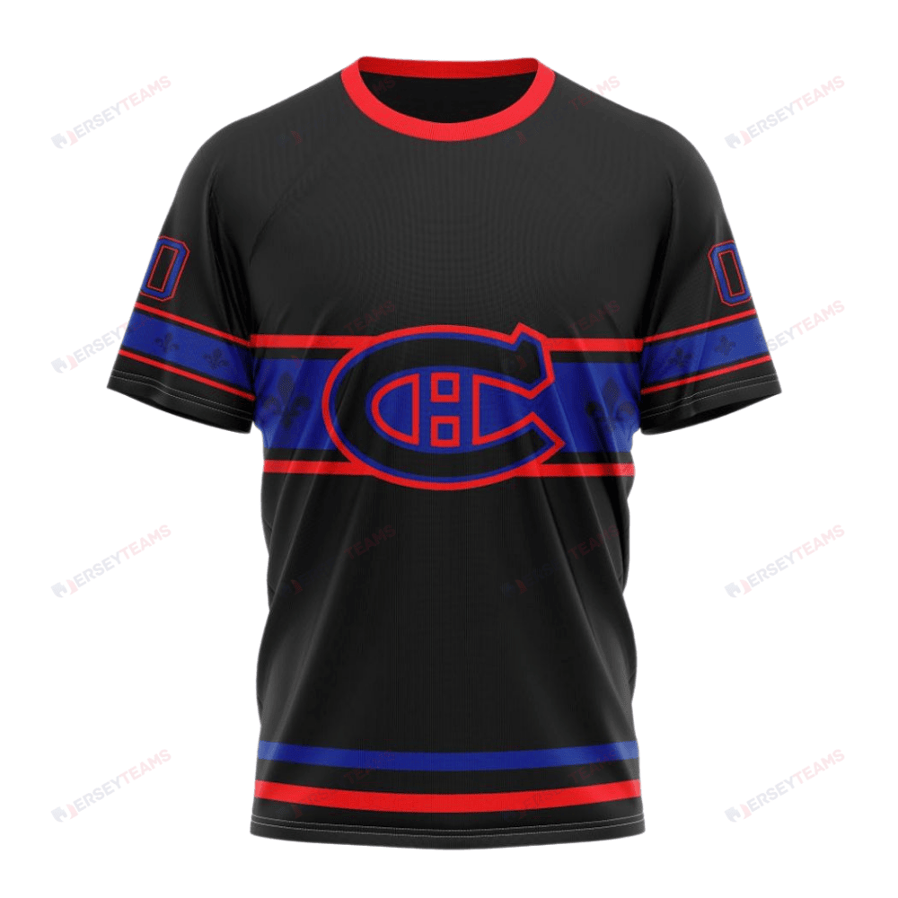 Montreal Canadiens Special Blackout Design Custom AOP T-Shirt - Black