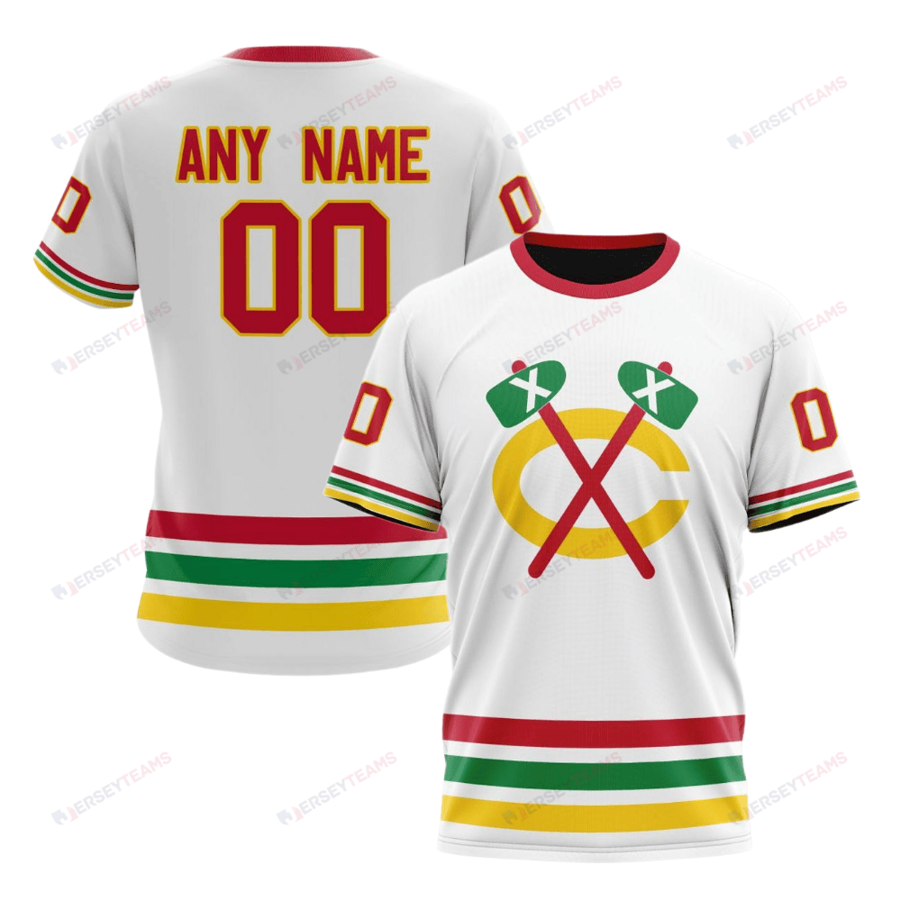 Chicago Blackhawks Special Whiteout Custom AOP T-Shirt - White