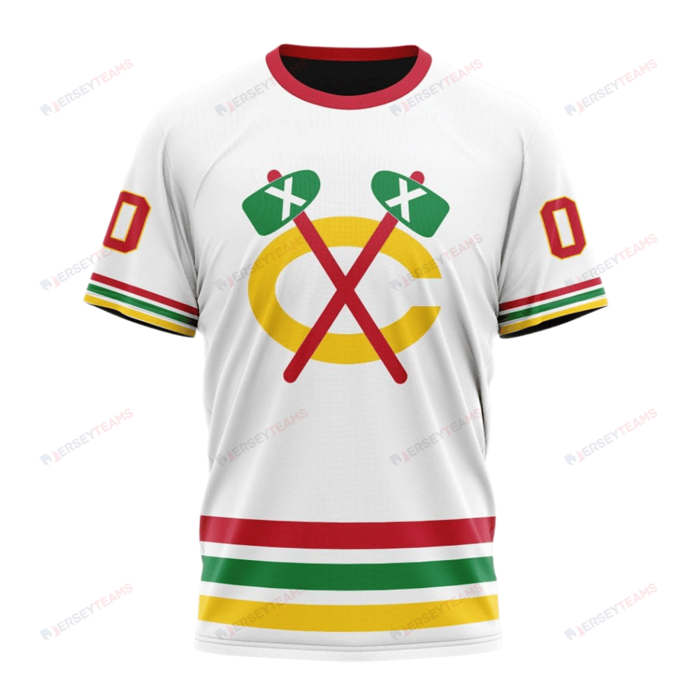 Chicago Blackhawks Special Whiteout Custom AOP T-Shirt - White