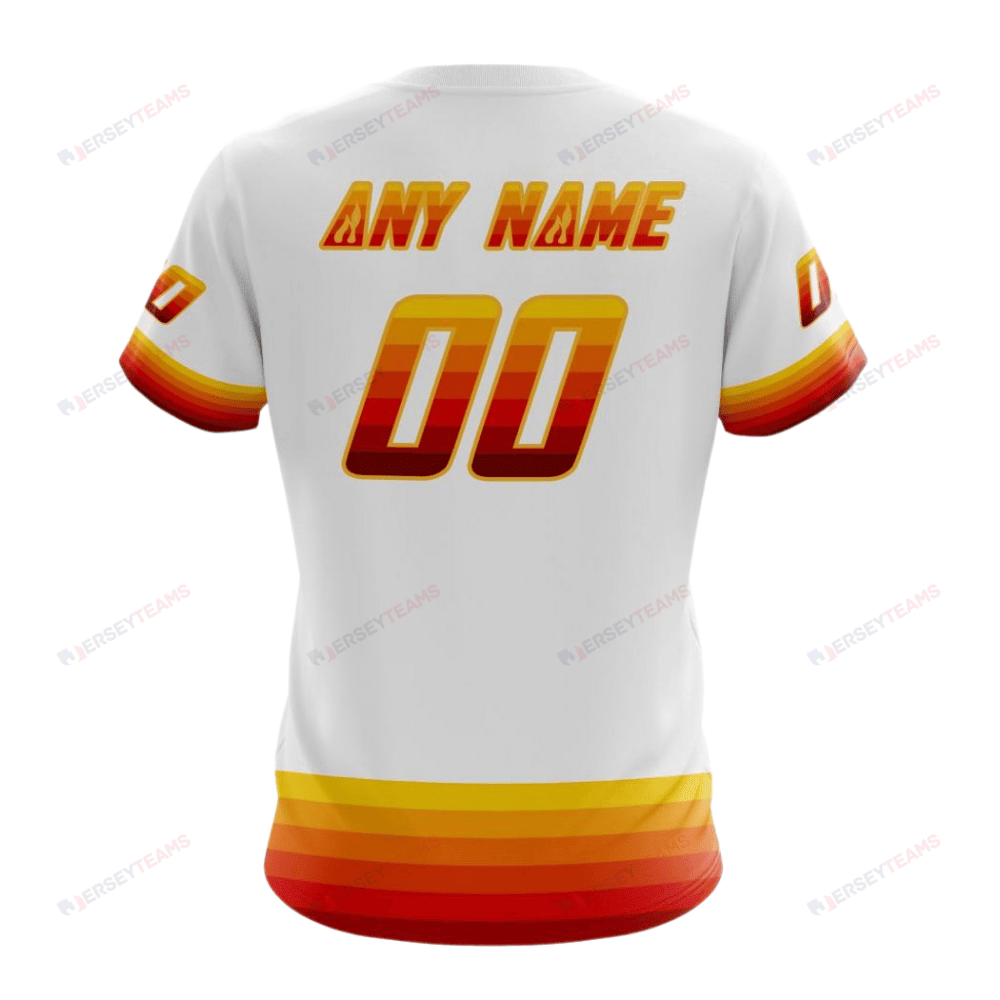 Calgary Flames Special Whiteout Custom AOP T-Shirt - White