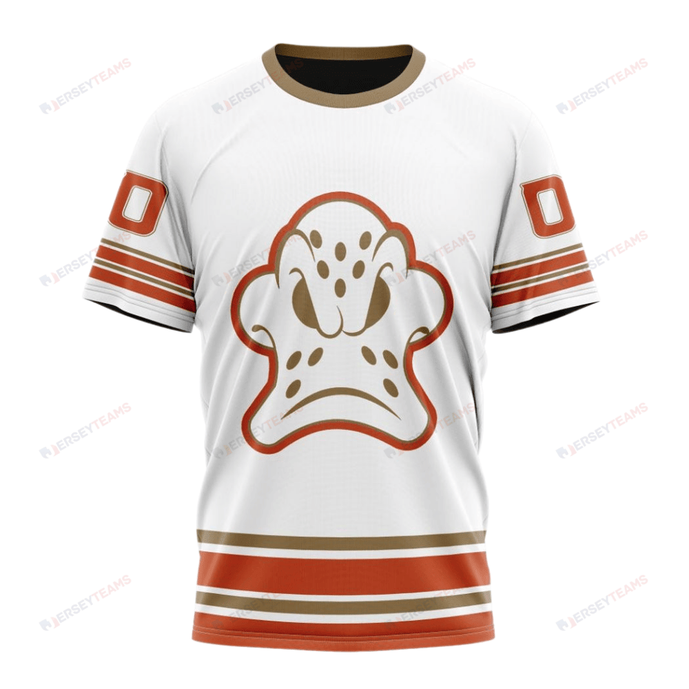 Anaheim Ducks Special Whiteout Custom AOP T-Shirt - White