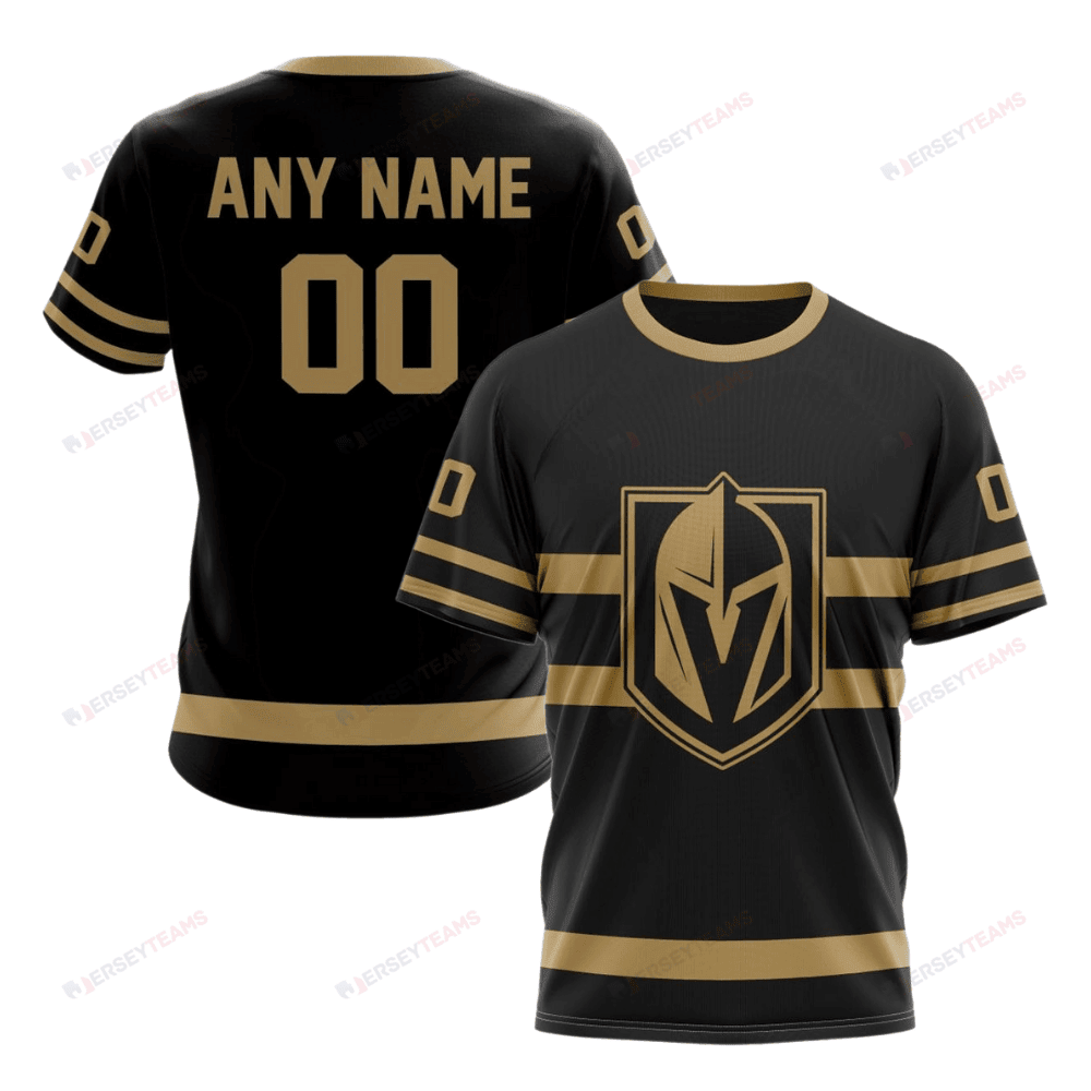 Vegas Golden Knights Special Blackout Design Custom AOP T-Shirt - Black