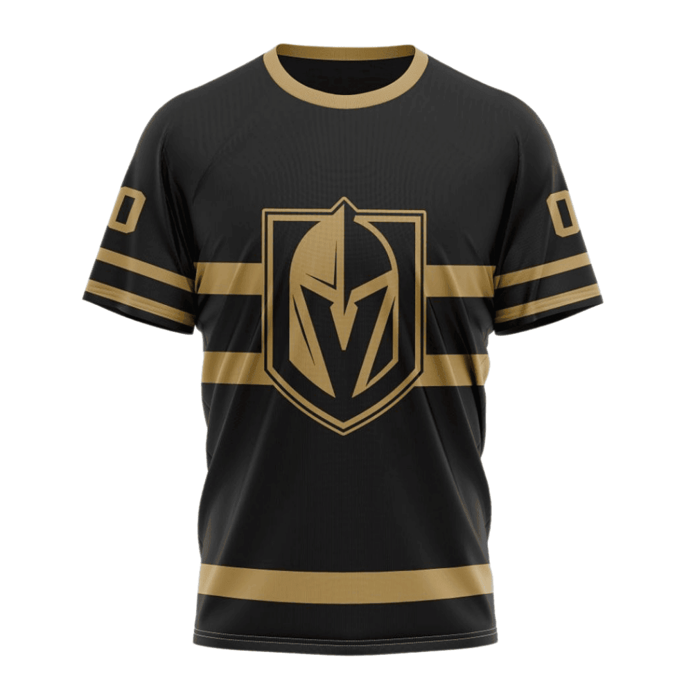 Vegas Golden Knights Special Blackout Design Custom AOP T-Shirt - Black