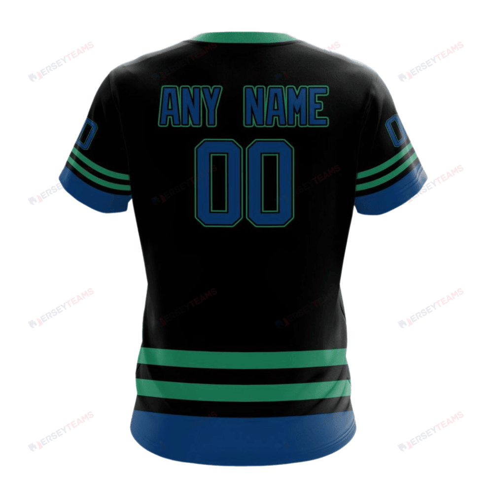 Vancouver Canucks Special Blackout Design Custom AOP T-Shirt - Black