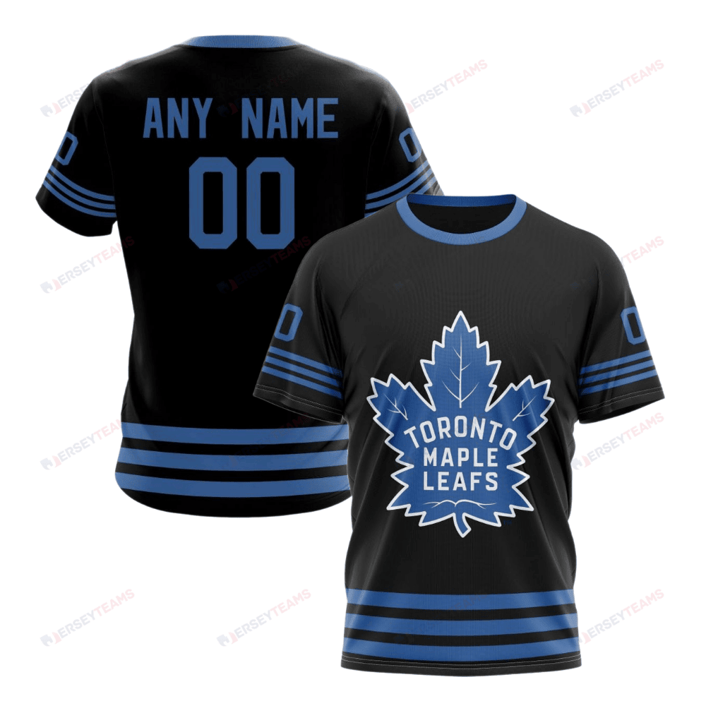 Toronto Maple Leafs Special Blackout Design Custom AOP T-Shirt - Black