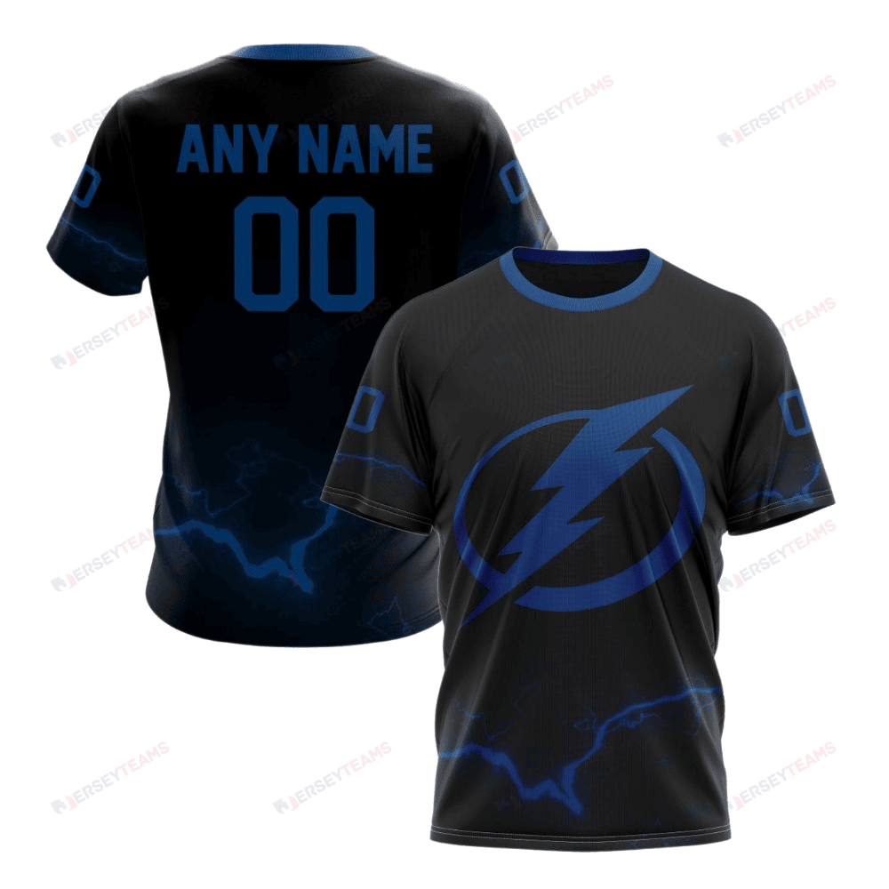 Tampa Bay Lightning Special Blackout Design Custom AOP T-Shirt - Black