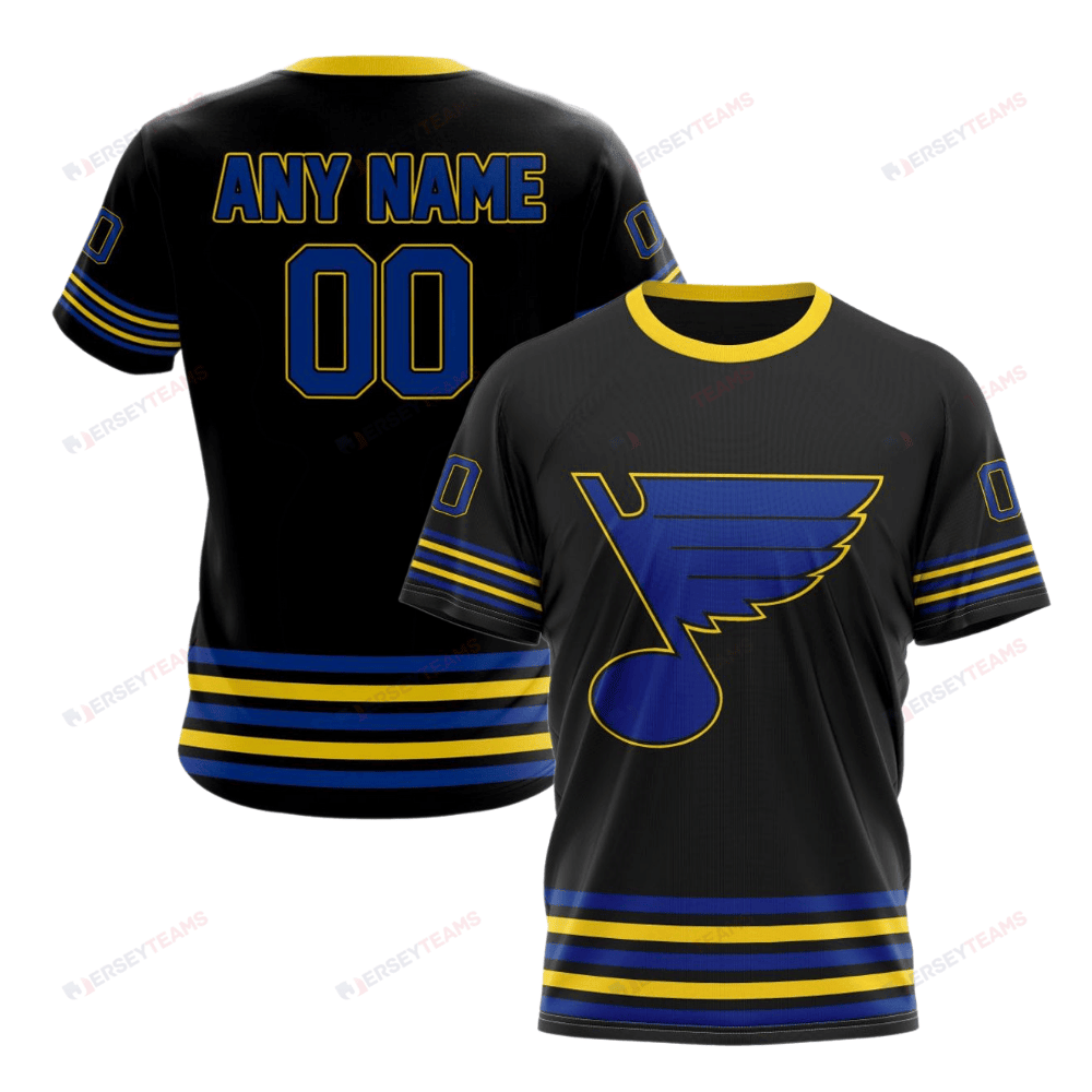 St. Louis Blues Special Blackout Design Custom AOP T-Shirt - Black