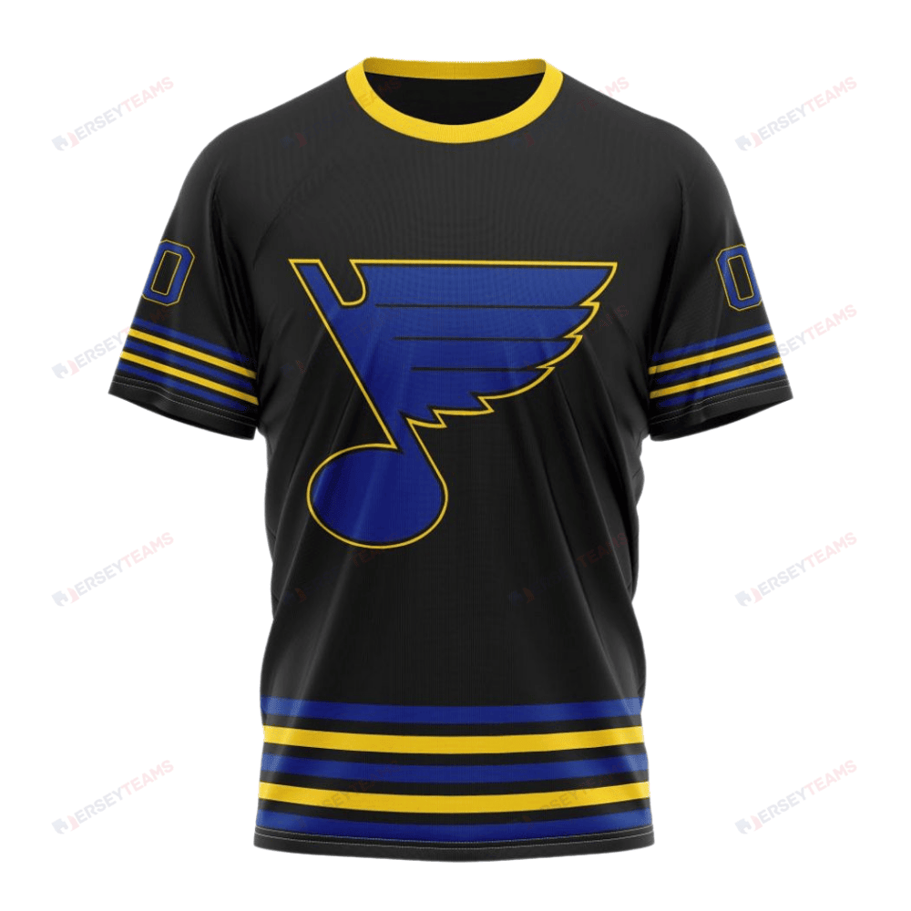 St. Louis Blues Special Blackout Design Custom AOP T-Shirt - Black