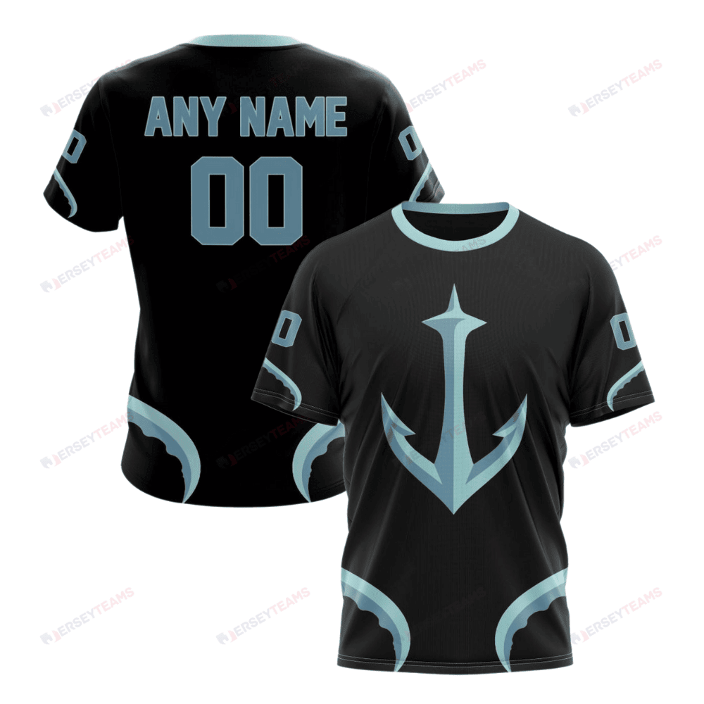 Seattle Kraken Special Blackout Design Custom AOP T-Shirt - Black
