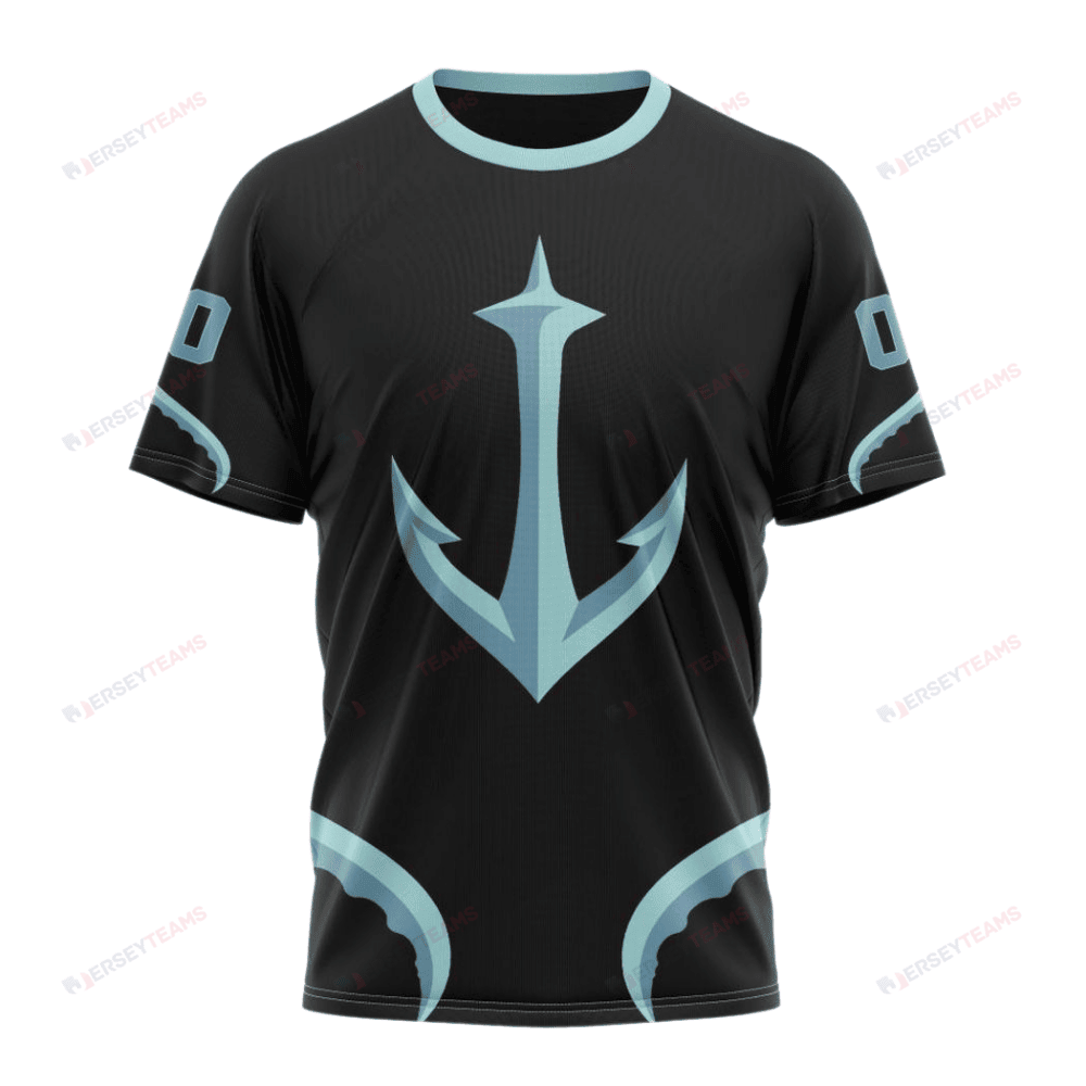Seattle Kraken Special Blackout Design Custom AOP T-Shirt - Black