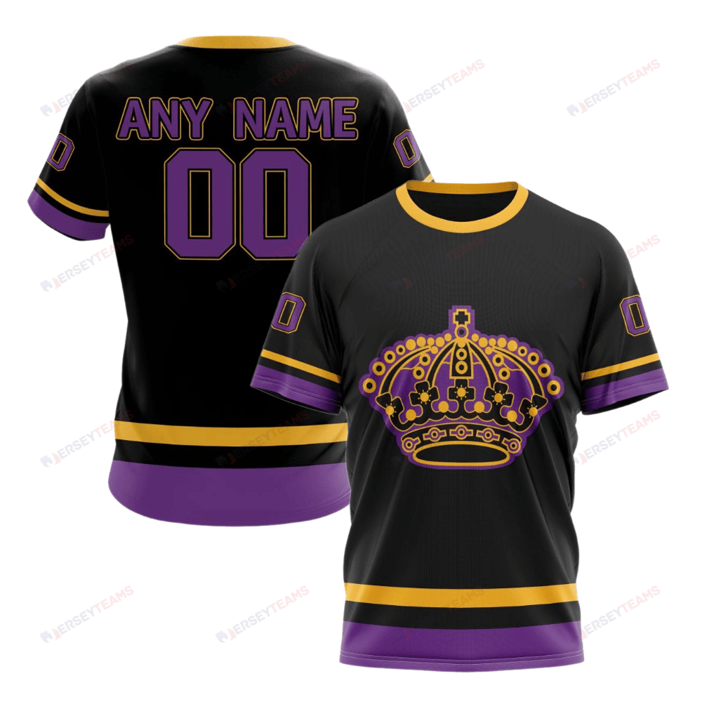Los Angeles Kings Special Blackout Design Custom AOP T-Shirt - Black