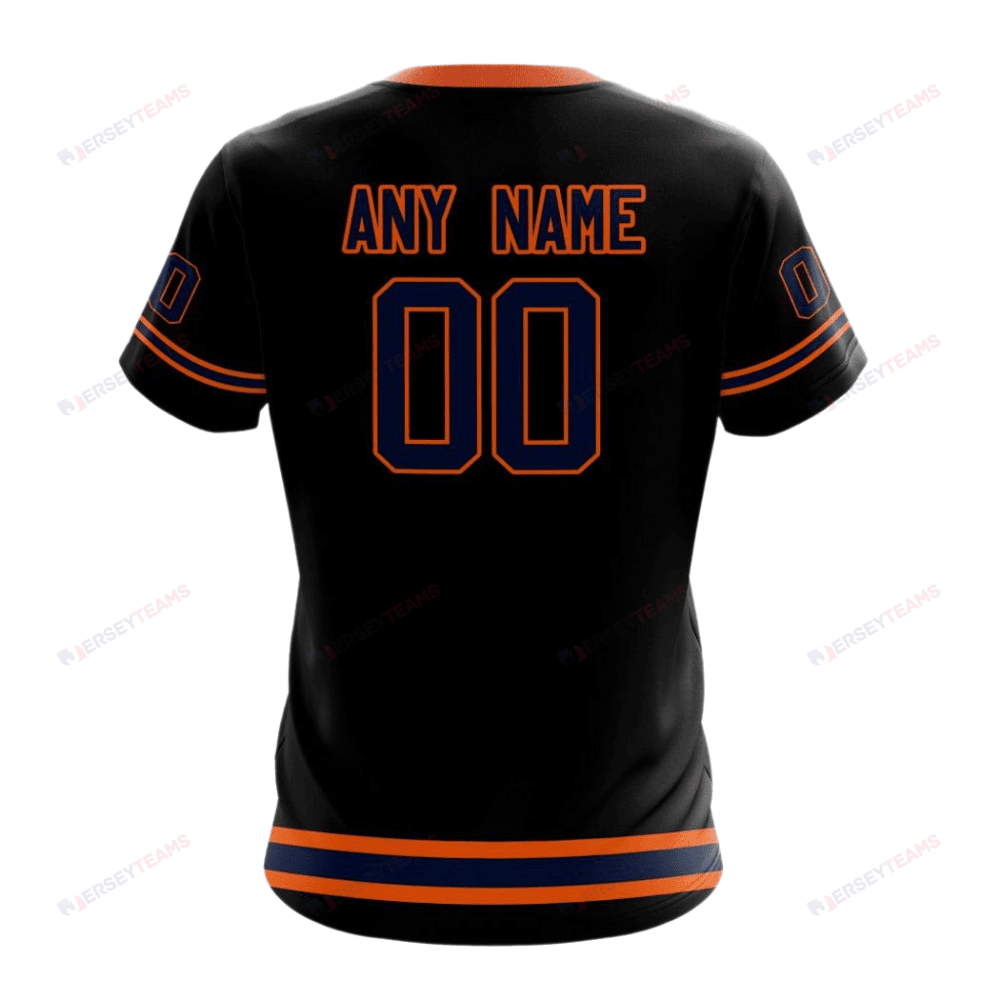 Edmonton Oilers Special Blackout Design Custom AOP T-Shirt - Black