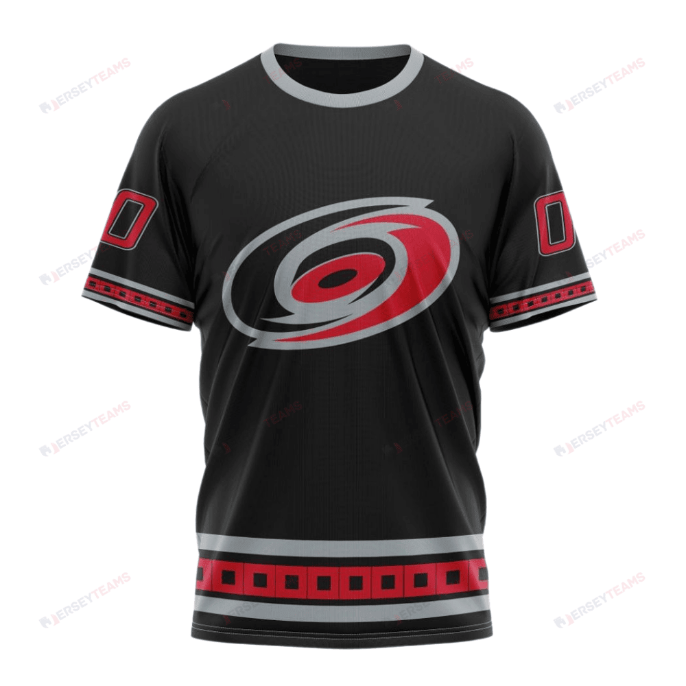 Carolina Hurricanes Special Blackout Design Custom AOP T-Shirt - Black