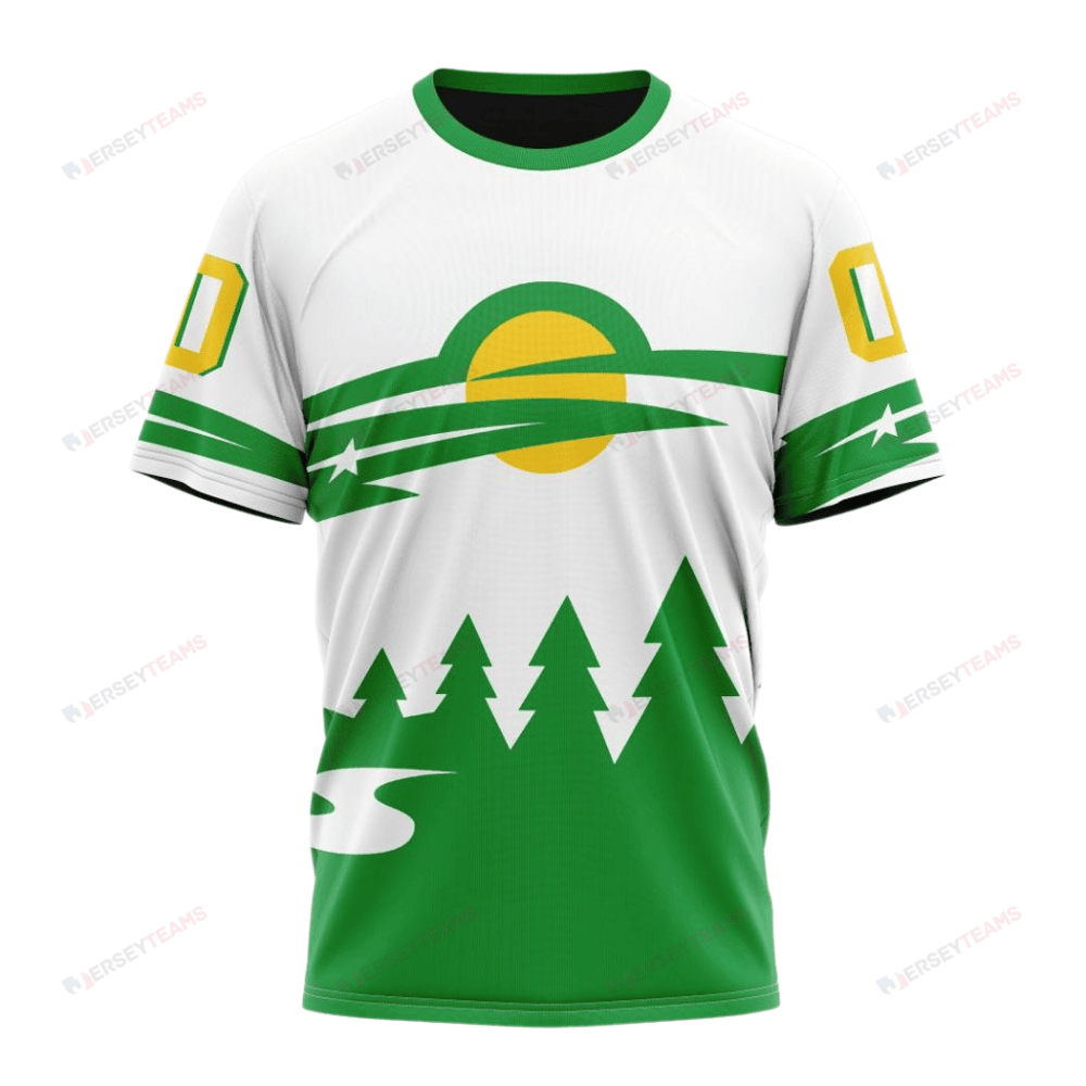 Minnesota Wild Bold Design Custom AOP T-Shirt - White