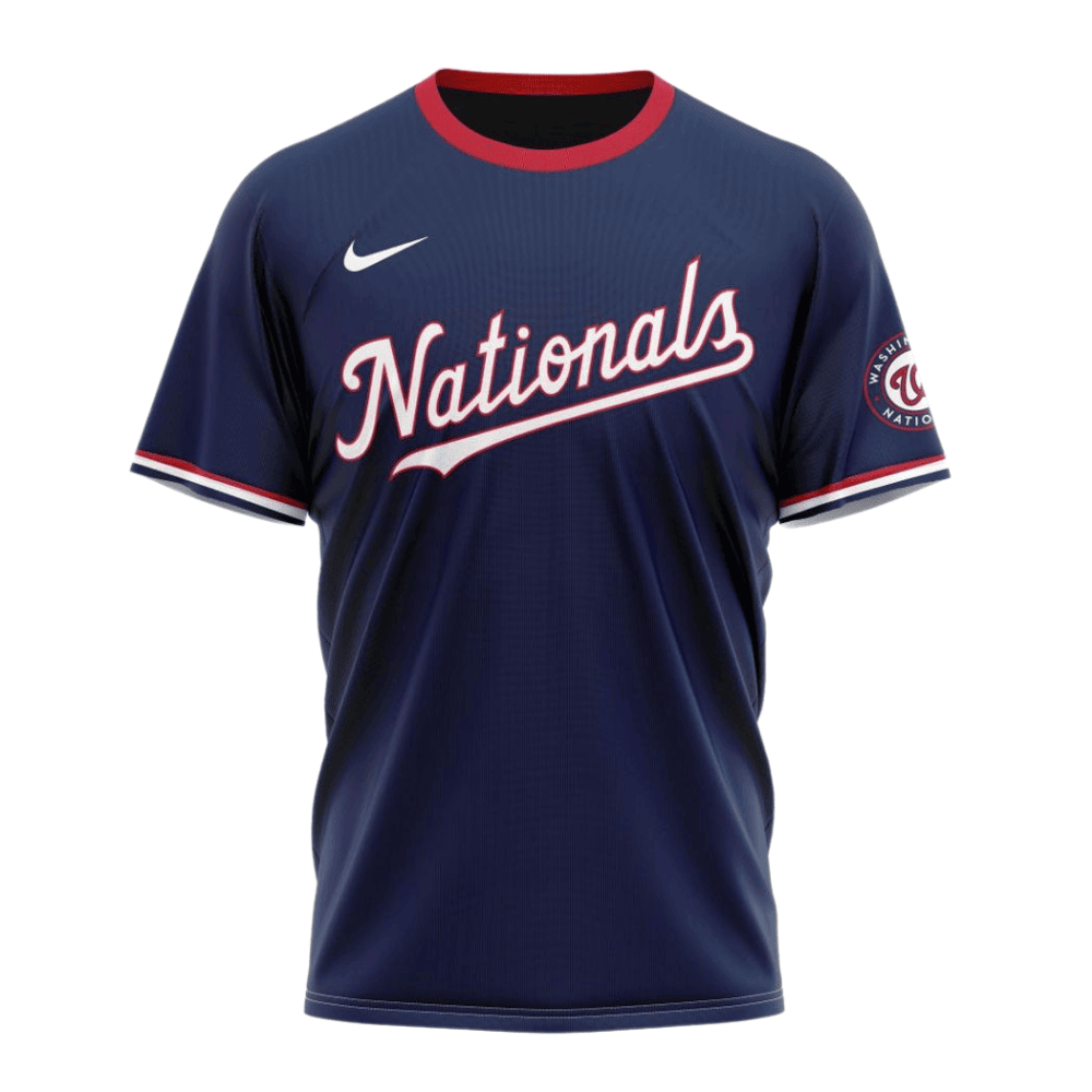 Washington Nationals 2024/25 Alternate Kits Custom AOP T-Shirt - Navy