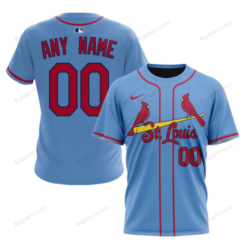 St. Louis Cardinals 2024/25 Alternate Kits Custom AOP T-Shirt - Sky Blue