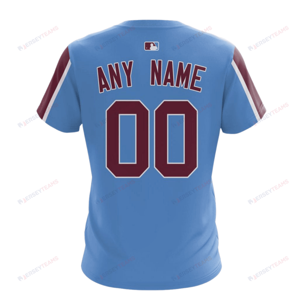 Philadelphia Phillies 2024/25 Alternate Kits Custom AOP T-Shirt - Sky Blue