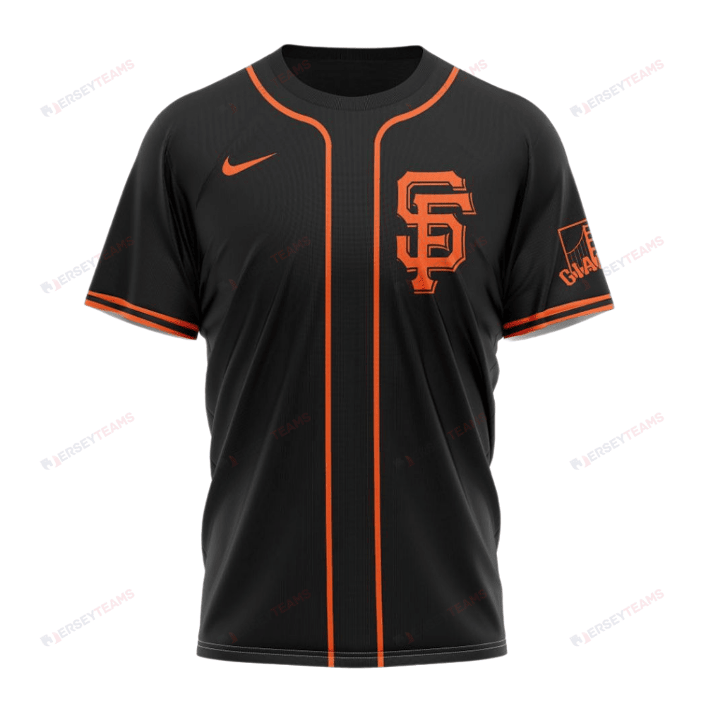 San Francisco Giants 2024/25 Alternate Kits Custom AOP T-Shirt - Black