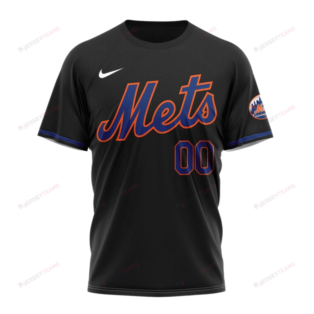 New York Mets 2024/25 Alternate Kits Custom AOP T-Shirt - Black
