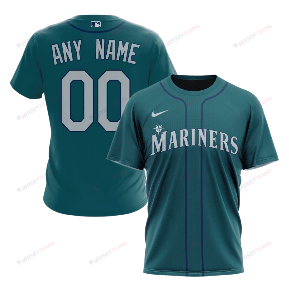 Seattle Mariners 2024/25 Alternate Kits Custom AOP T-Shirt - Aqua