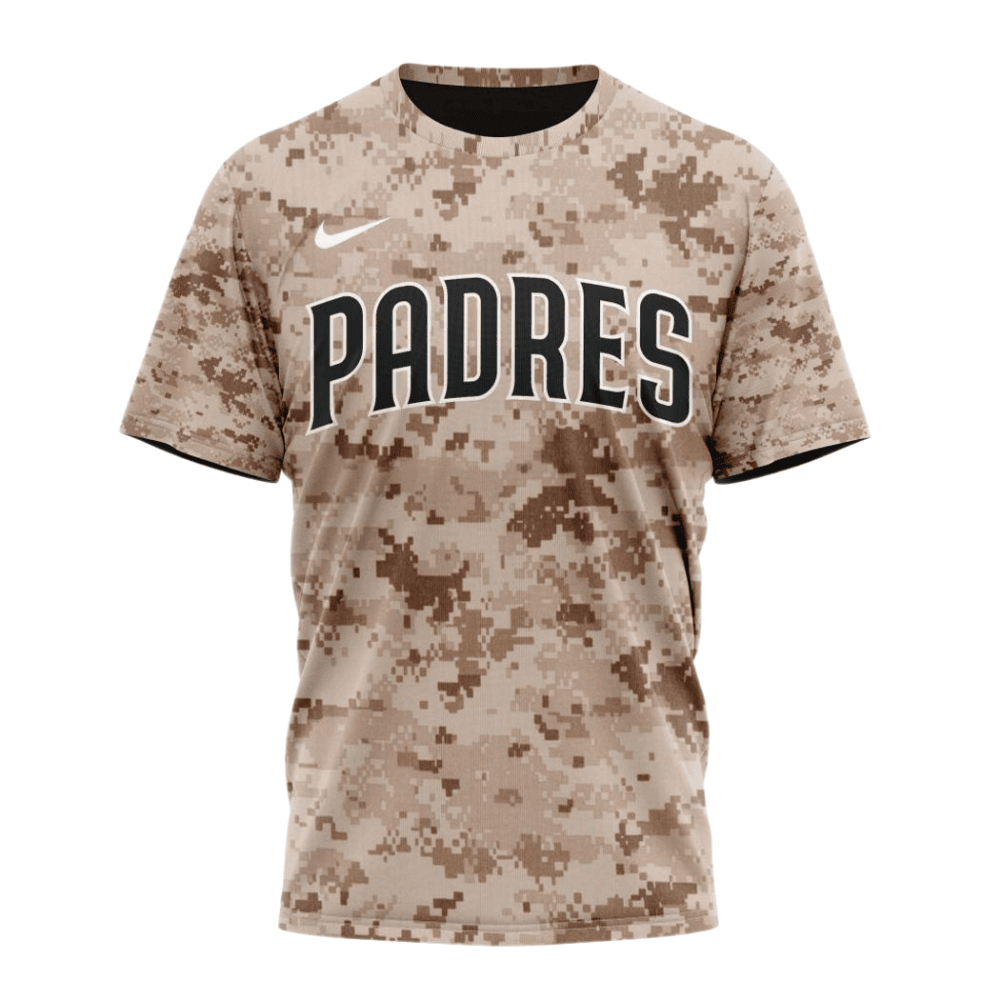 San Diego Padres 2024/25 Alternate Kits Custom AOP T-Shirt - Camo