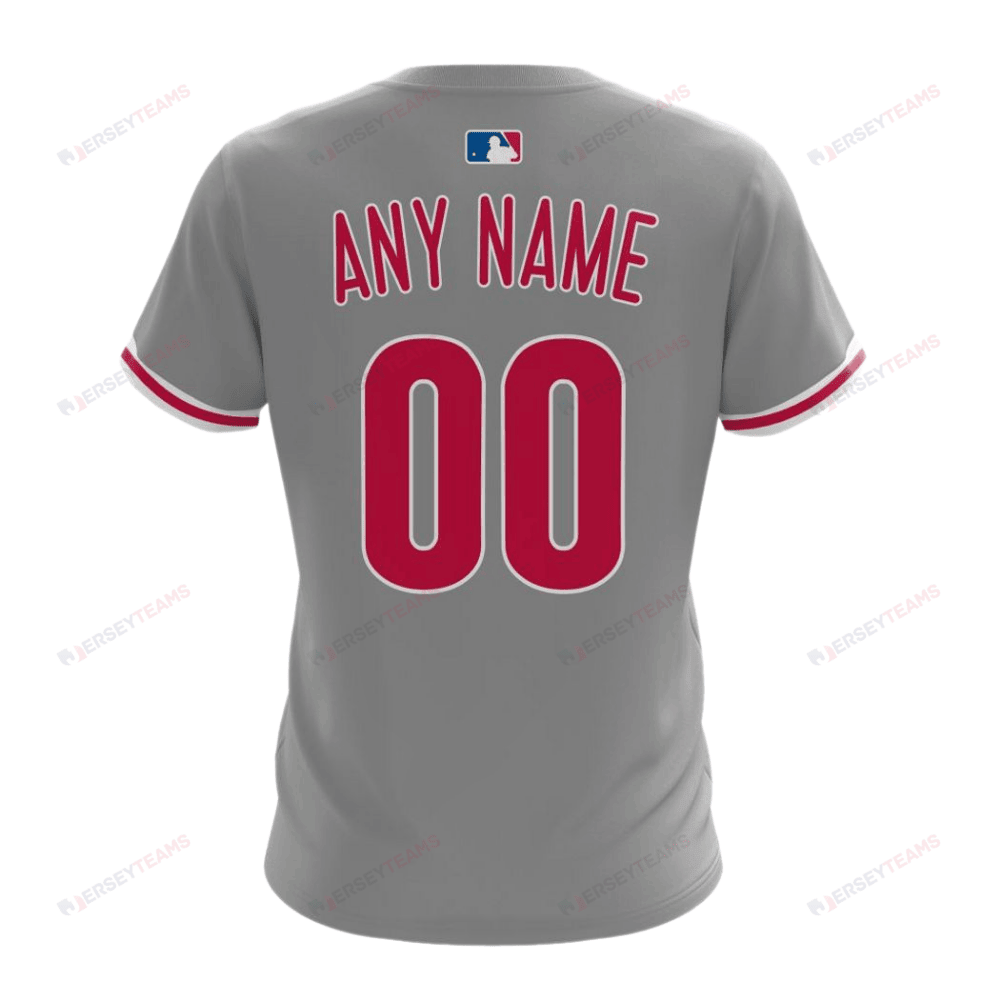 Philadelphia Phillies 2024/25 Road Kits Custom AOP T-Shirt - Gray