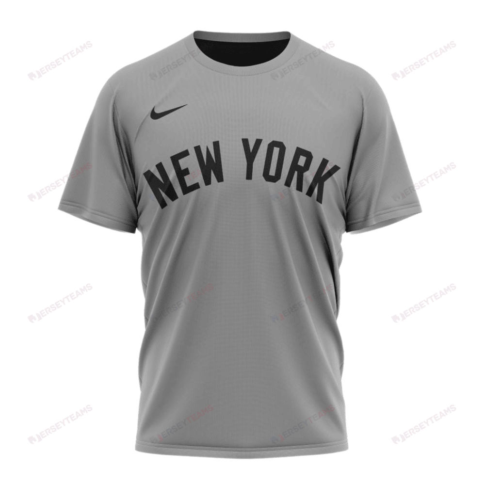 New York Yankees 2024/25 Road Kits Custom AOP T-Shirt - Gray
