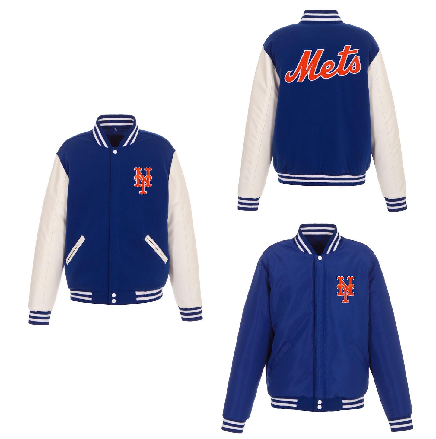 New York Mets Reversible Fleece Full-Snap Jacket - Men's Royal