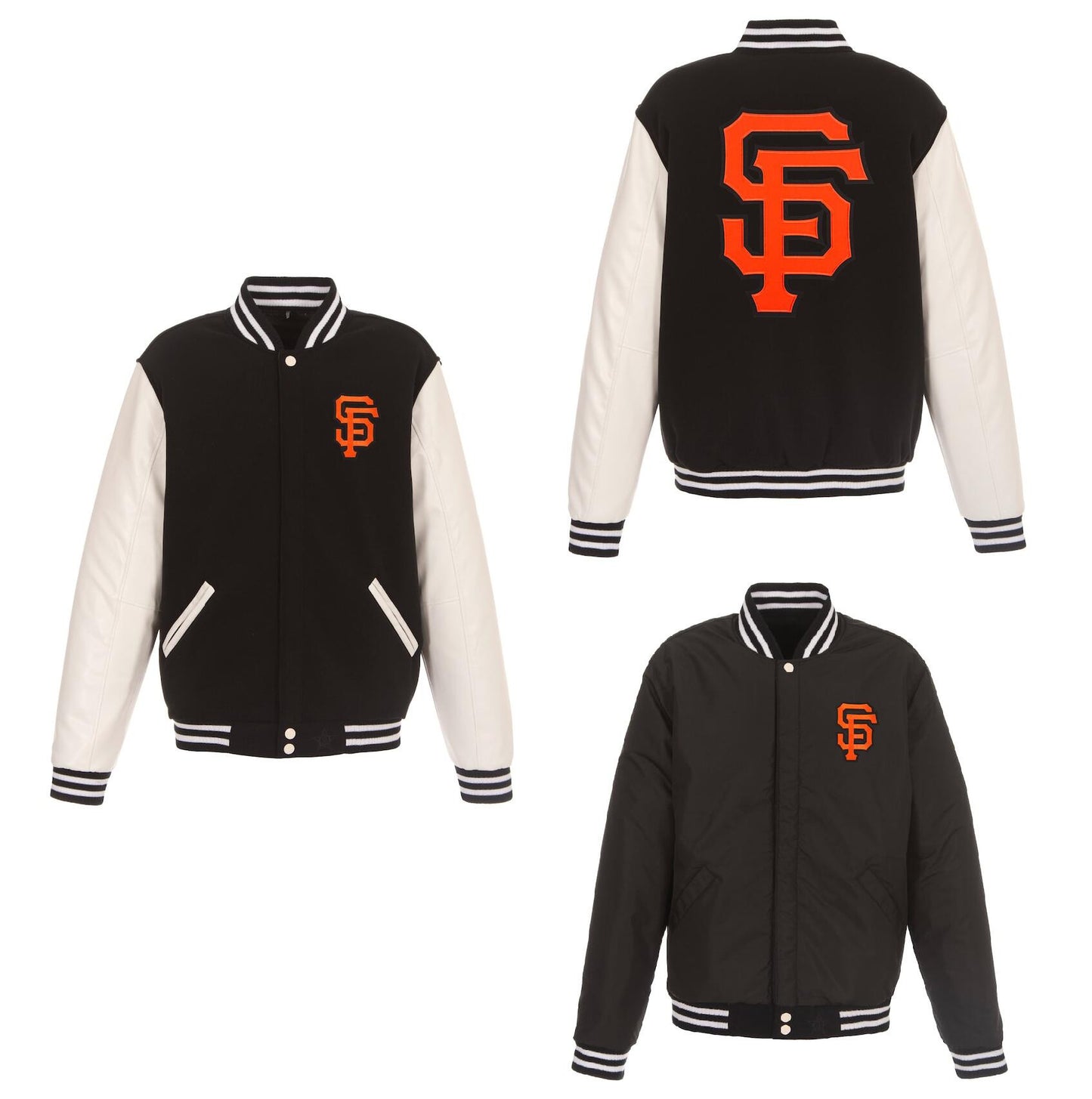 San Francisco Giants Reversible Fleece Full-Snap Jacket - Men's Black